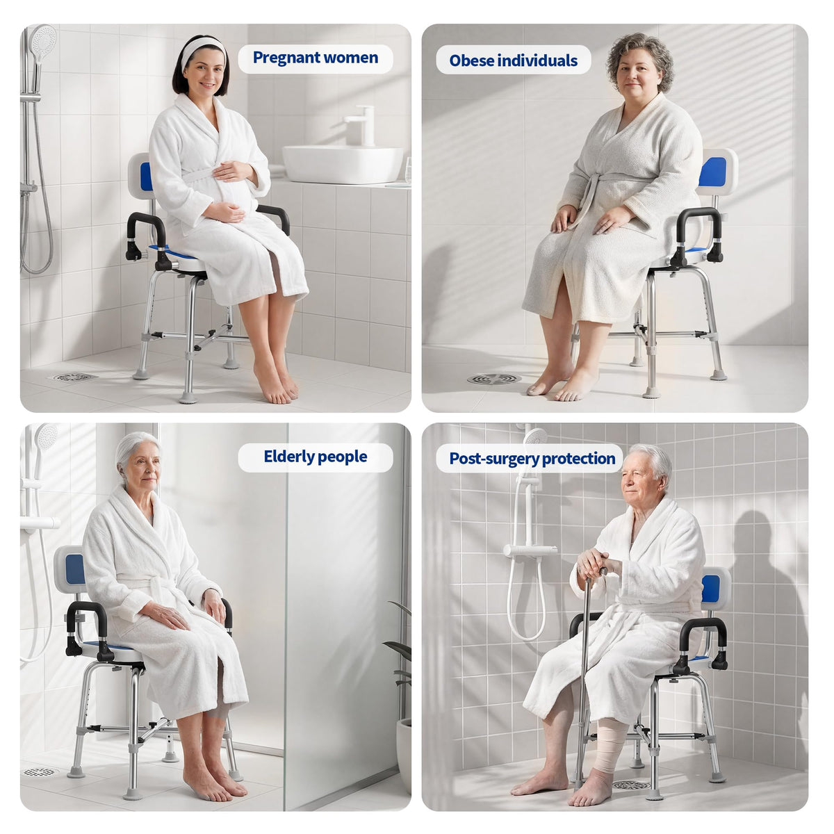 360° Swivel Shower Chair, 500 lbs Capacity, Height Adjustable Z249964