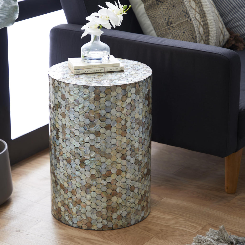 14" x 14" x 20" Multi Colored Mosaic Side Table H842