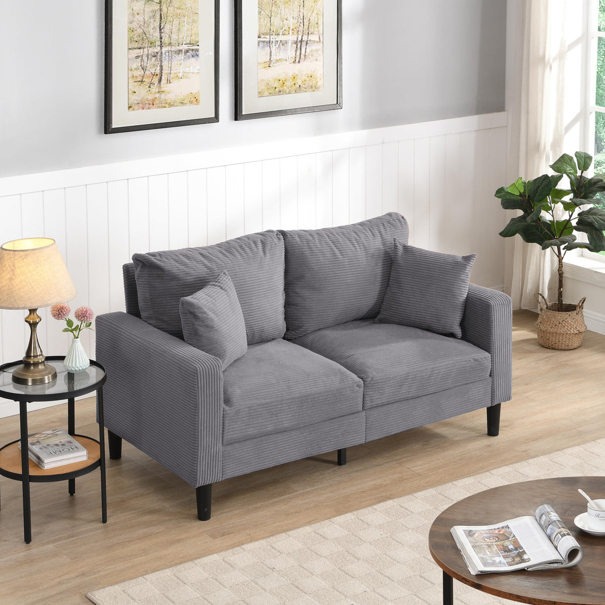 Light Gray Upholstered Sofa Z1877