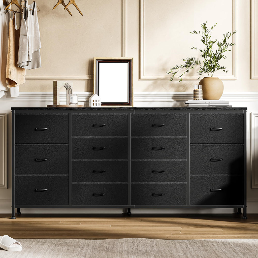 Black 14 Drawer Fabric TV Stand K475258