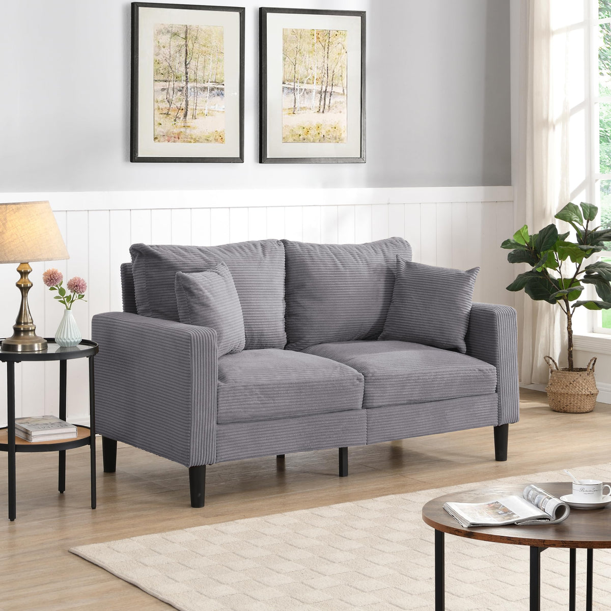 Light Gray Upholstered Sofa Z1877