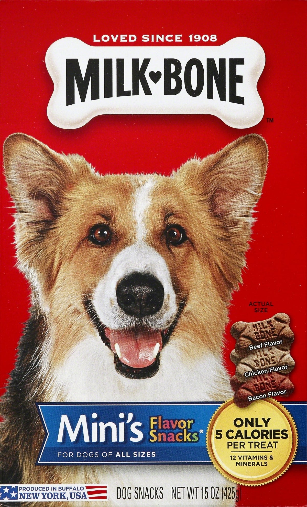 Mini's Flavor Snacks Dog Treats 15 Ounce Pack of 6 B369