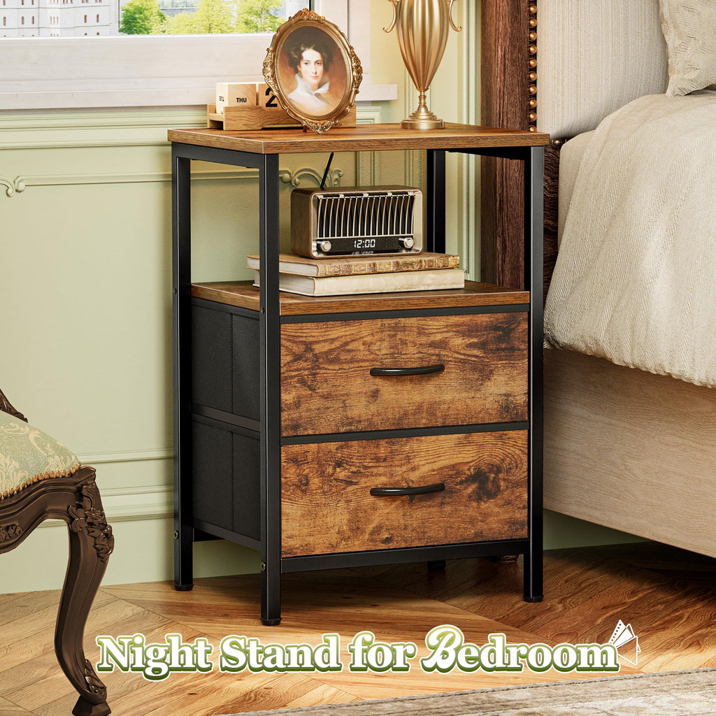 Night Stand Set of 2 with 2 Drawers L3709